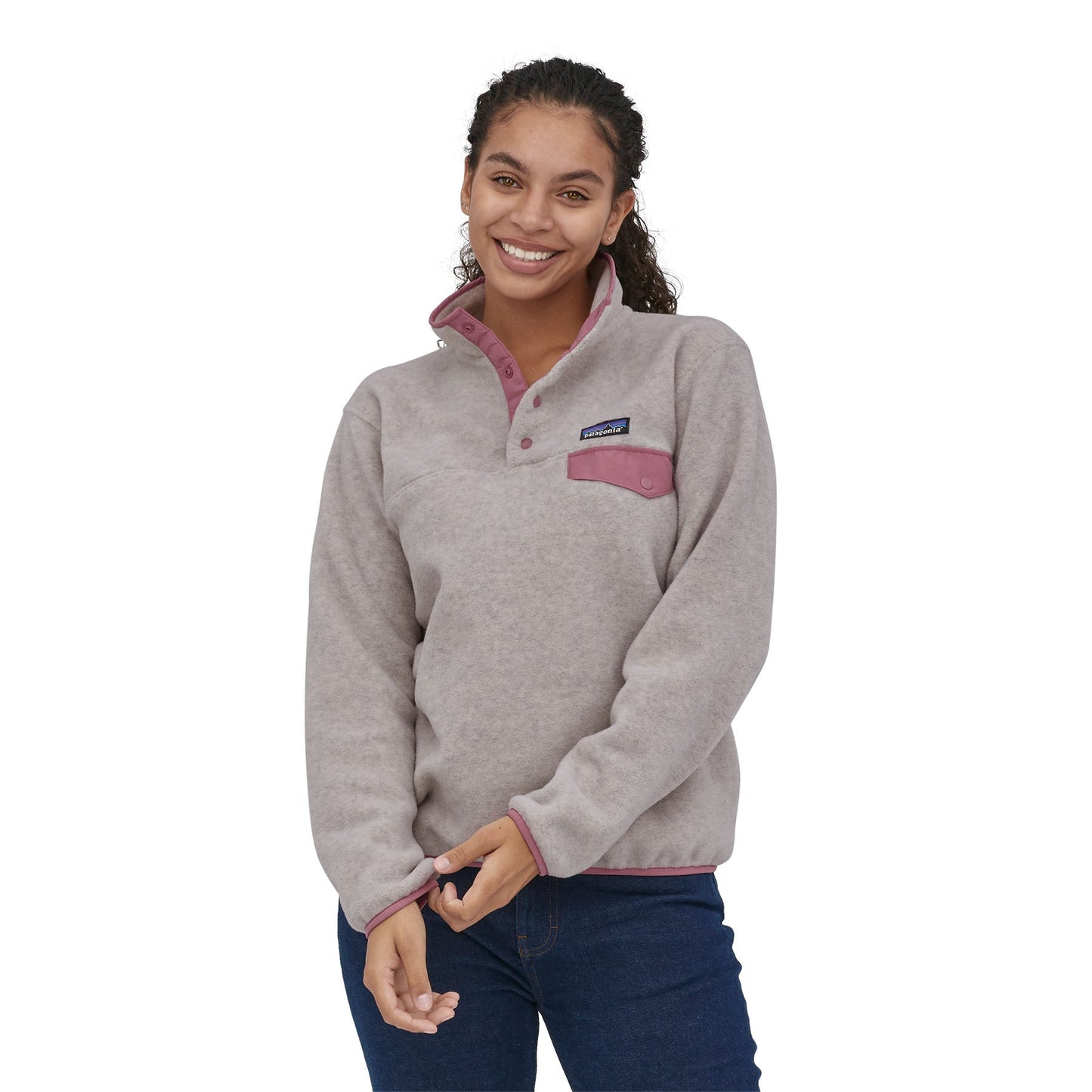 Veste polaire grise en matière recyclée - synch snap oatmeal heather