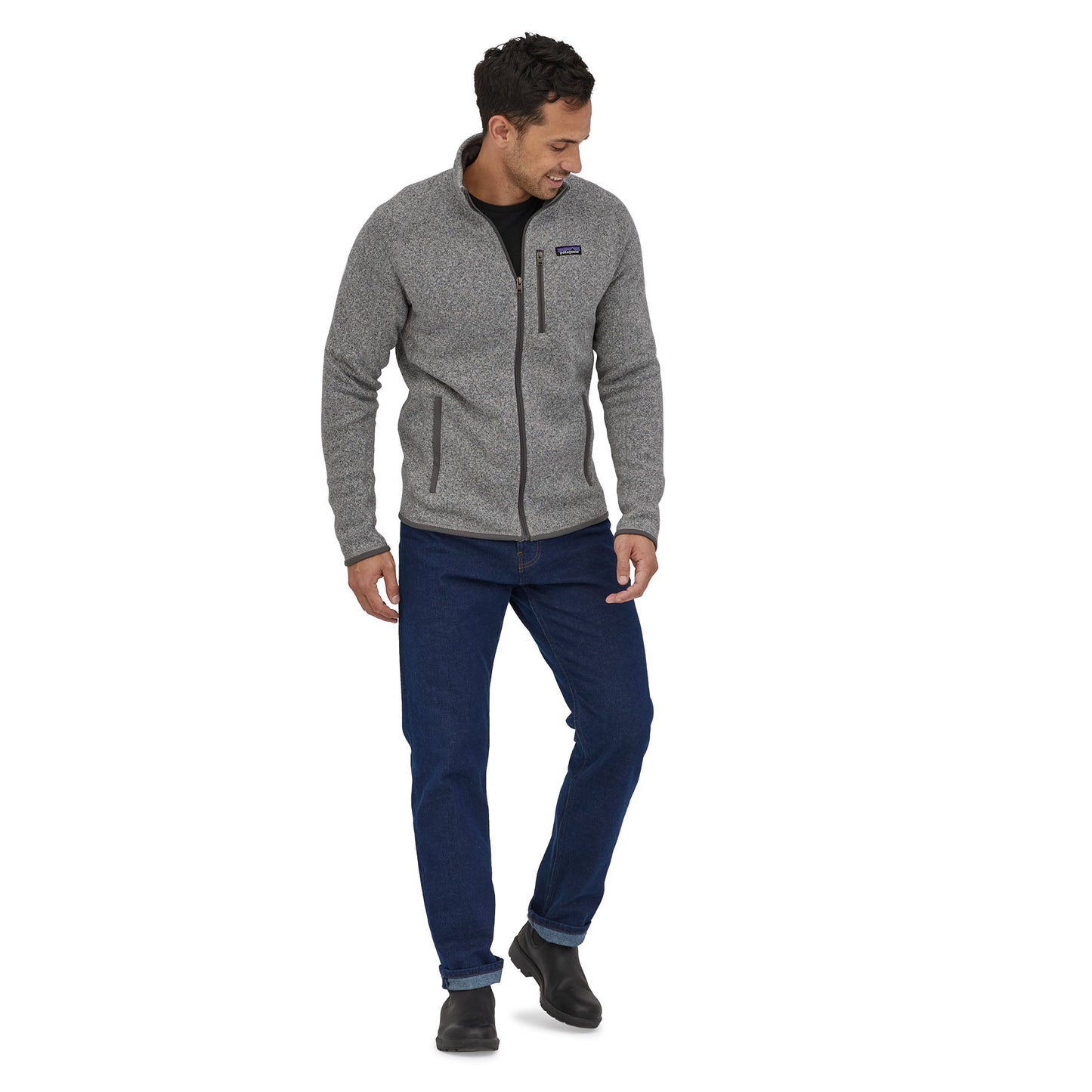 Veste polaire zippée en polyester recyclé | gris "m's better sweater jkt stonewash"