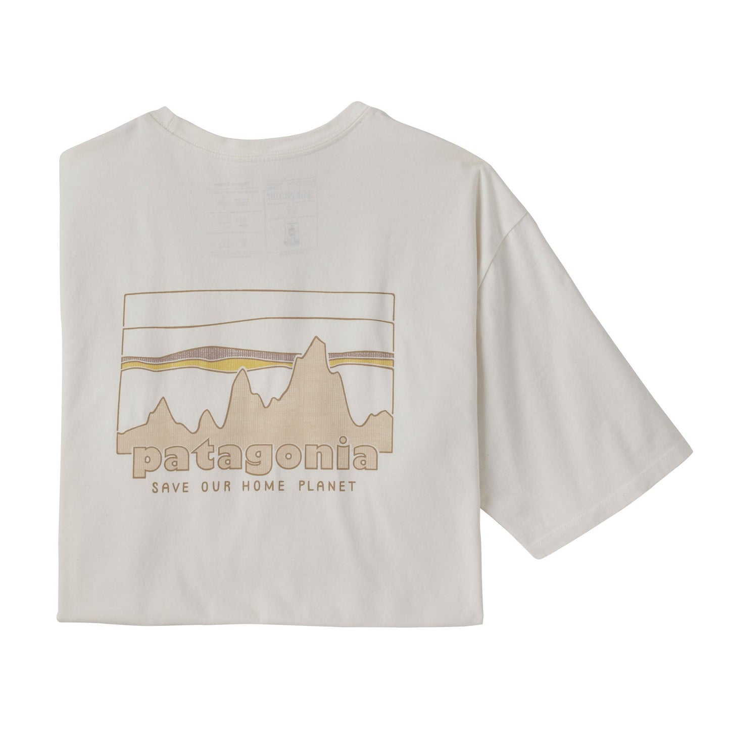 T-shirt blanc imprimé en coton bio - skyline organic t-shirt birch white
