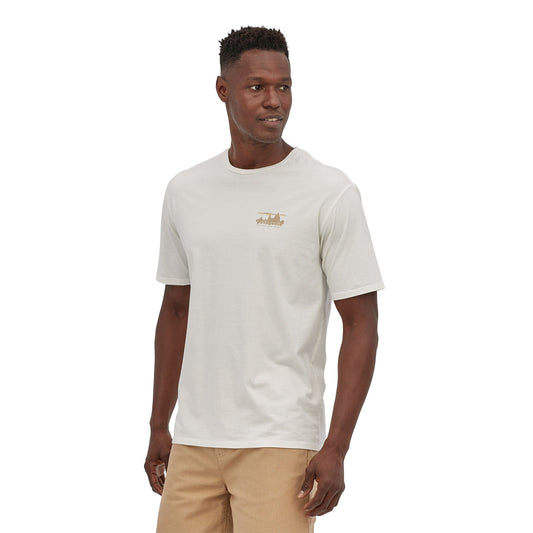 T-shirt blanc imprimé en coton bio - skyline organic t-shirt birch white