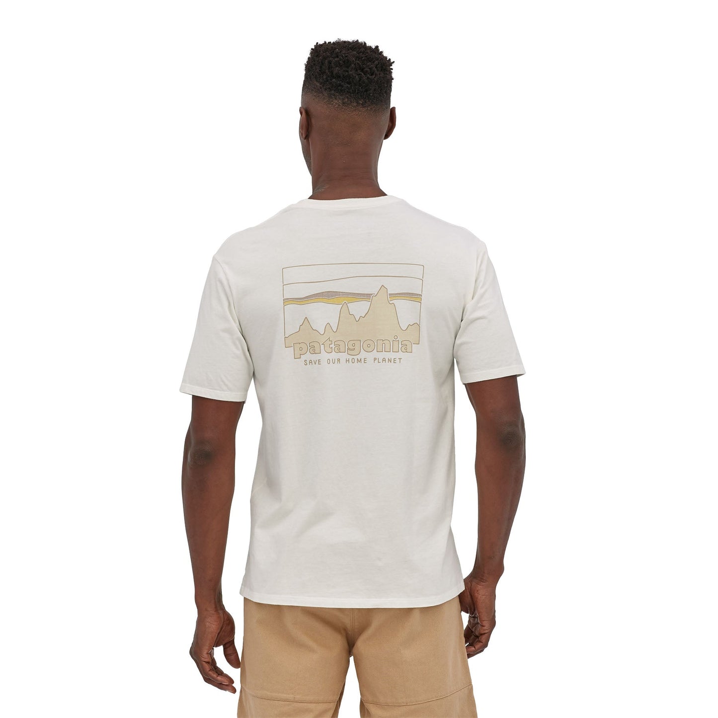 T-shirt blanc imprimé en coton bio - skyline organic t-shirt birch white