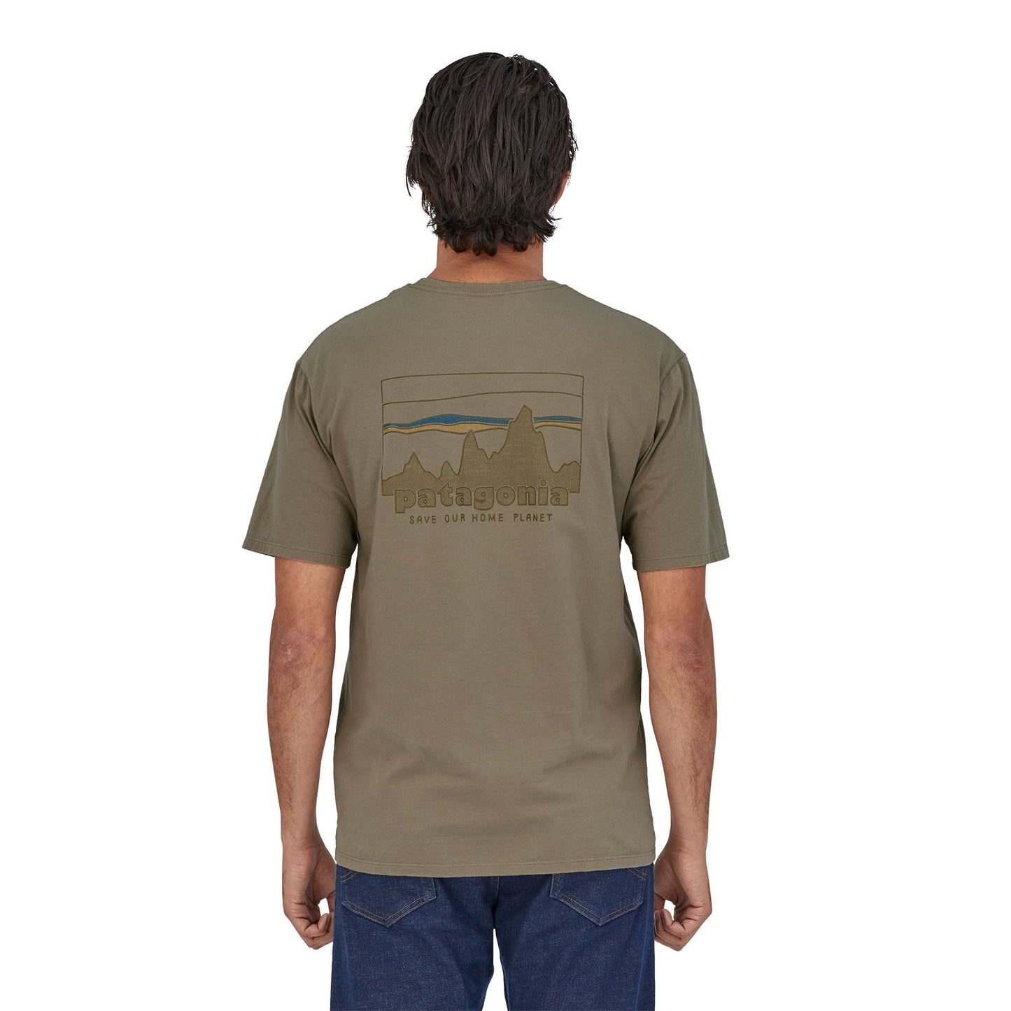 T-shirt vert imprimé en coton bio - skyline organic t-shirt garden green
