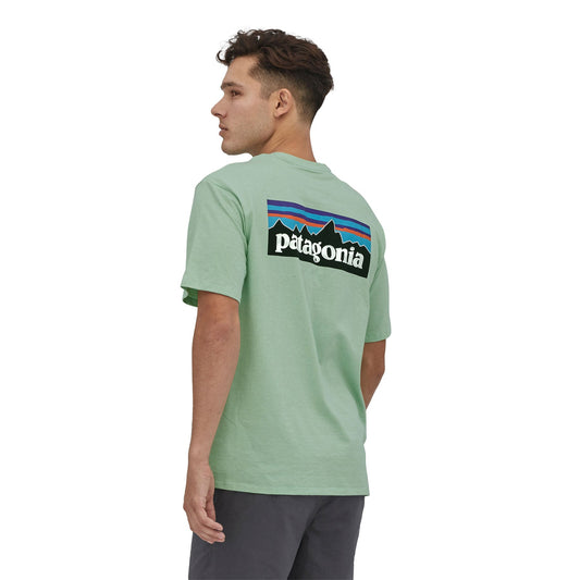 T-shirt imprimé vert en recyclé - P6 Logo tea green