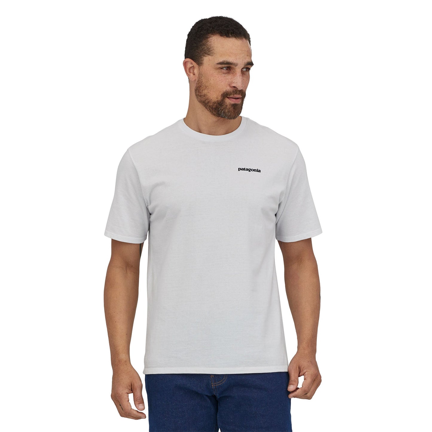 T-shirt imprimé en matières recyclées | Blanc "p-6 logo responsibili-tee white"