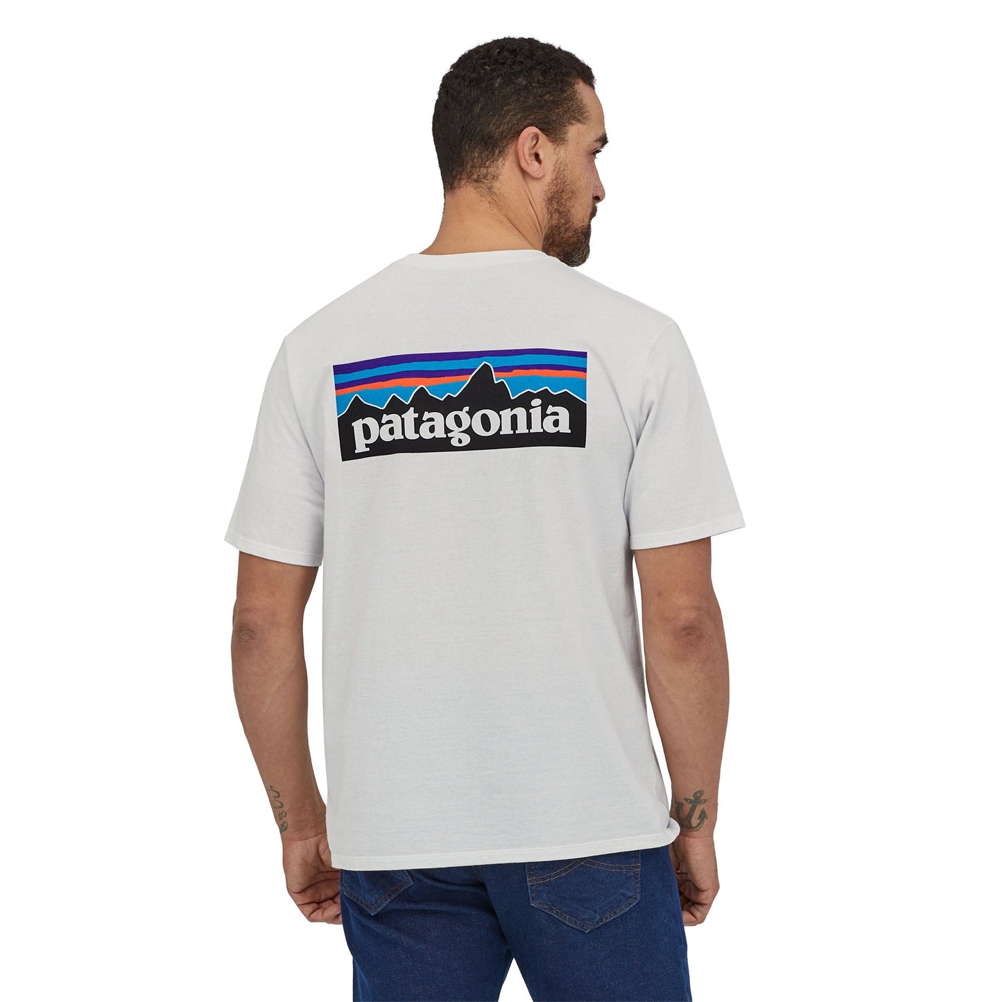 T-shirt imprimé en matières recyclées | Blanc "p-6 logo responsibili-tee white"
