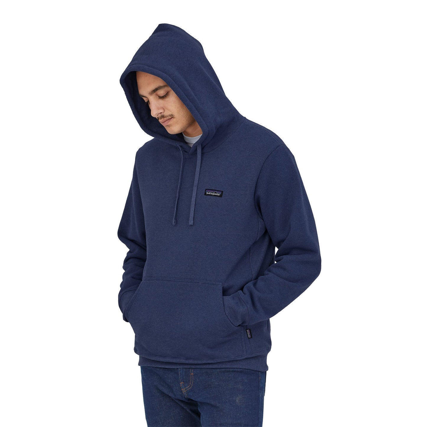 Sweat à capuche bleu en coton et matière recyclée - p-6 label uprisal hoody current blue