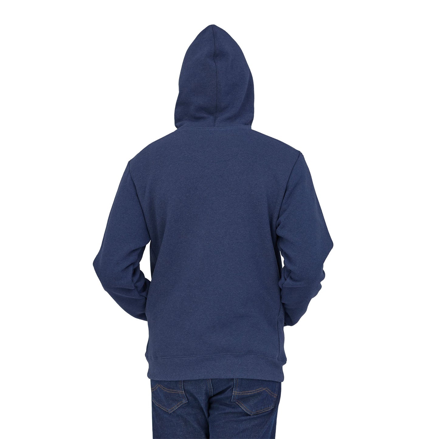 Sweat à capuche bleu en coton et matière recyclée - p-6 label uprisal hoody current blue