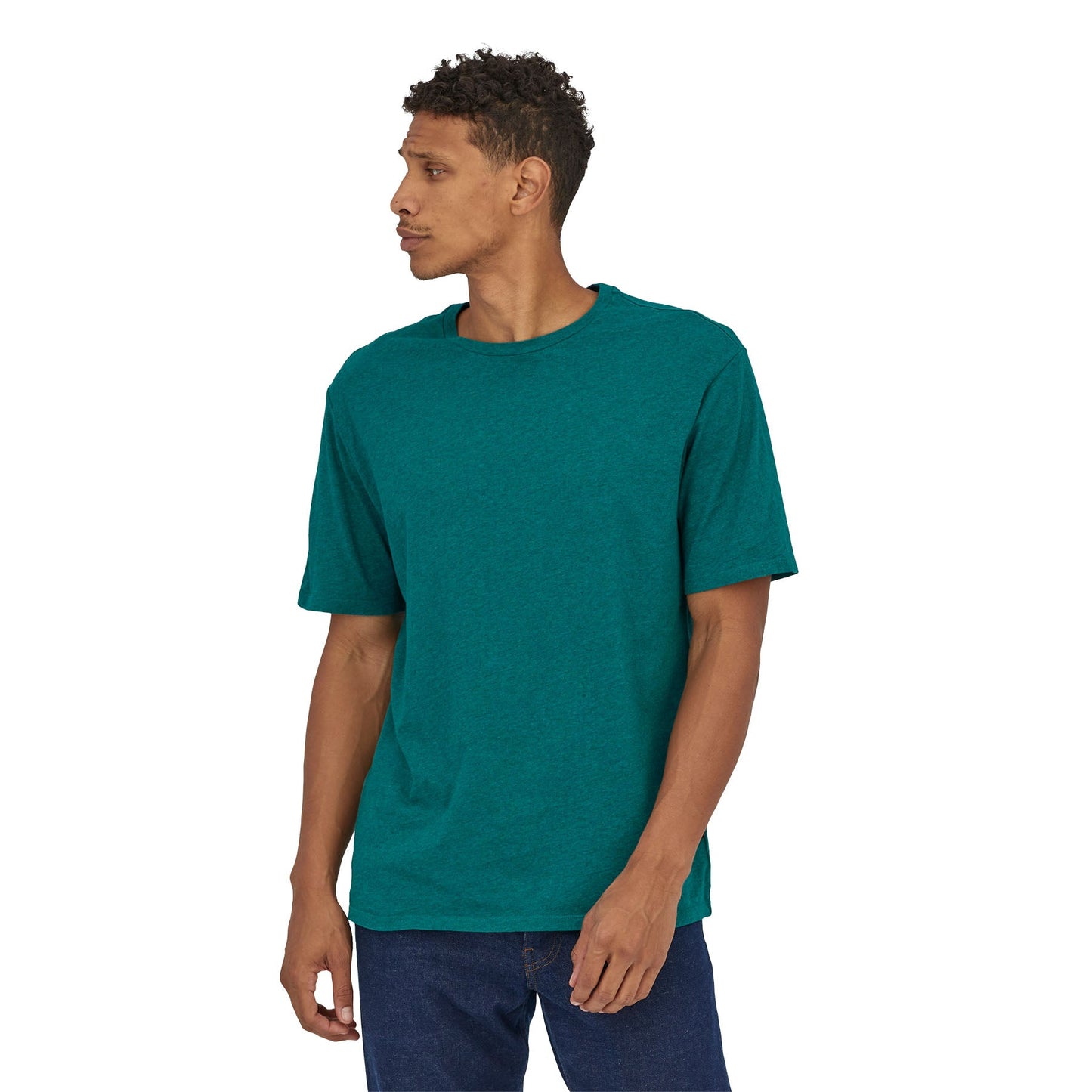 T-shirt turquoise en coton bio -  borealis green