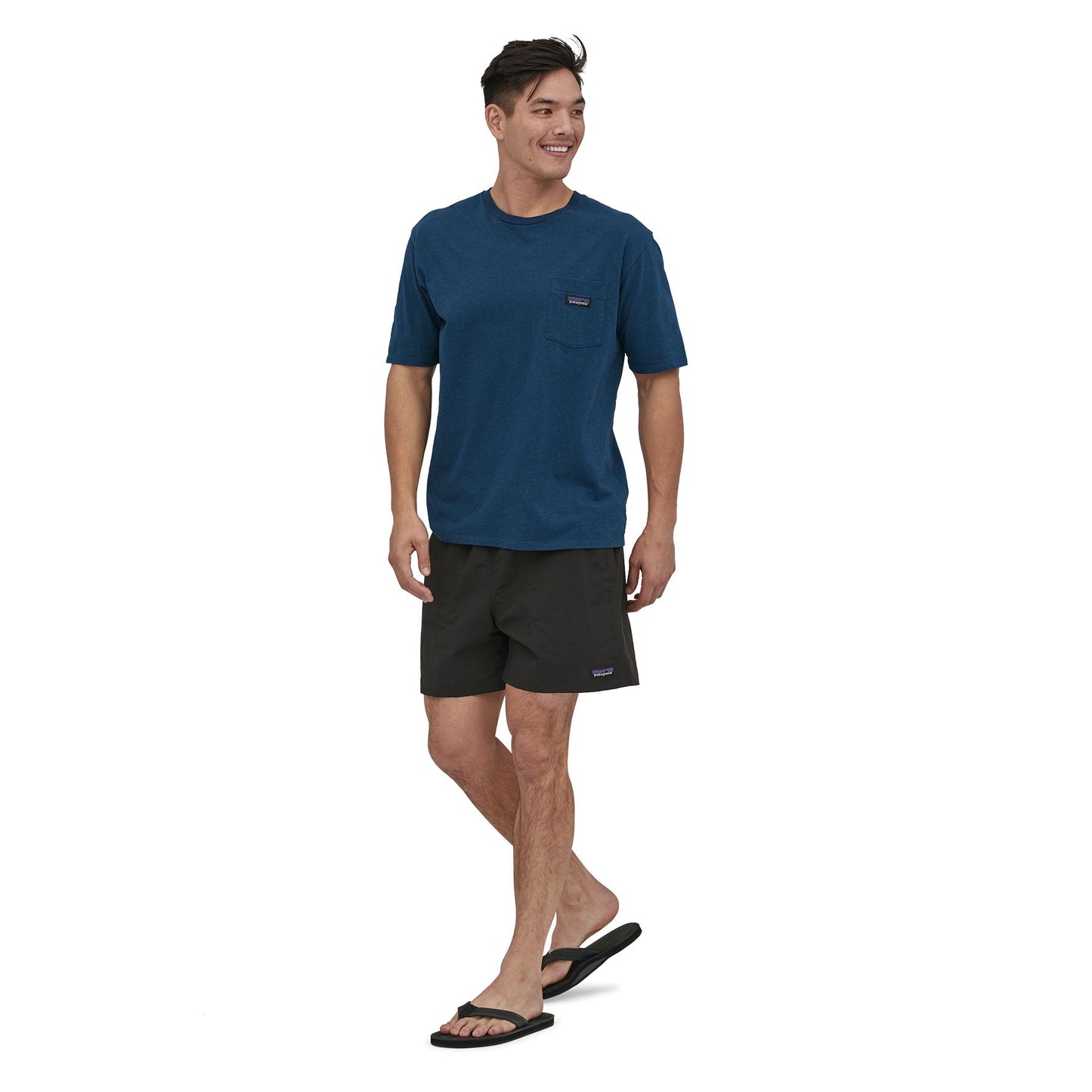 Short léger en matière recyclée | Noir "baggies shorts black"