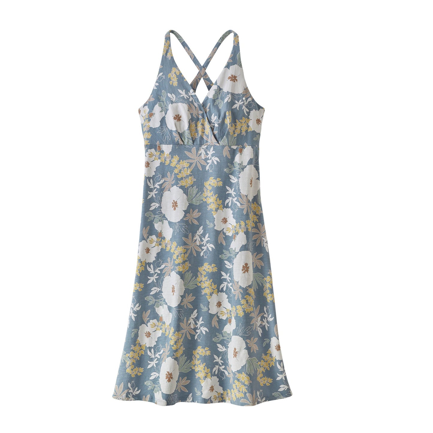 Robe imprimée grise en coton bio - amber dawn plume grey