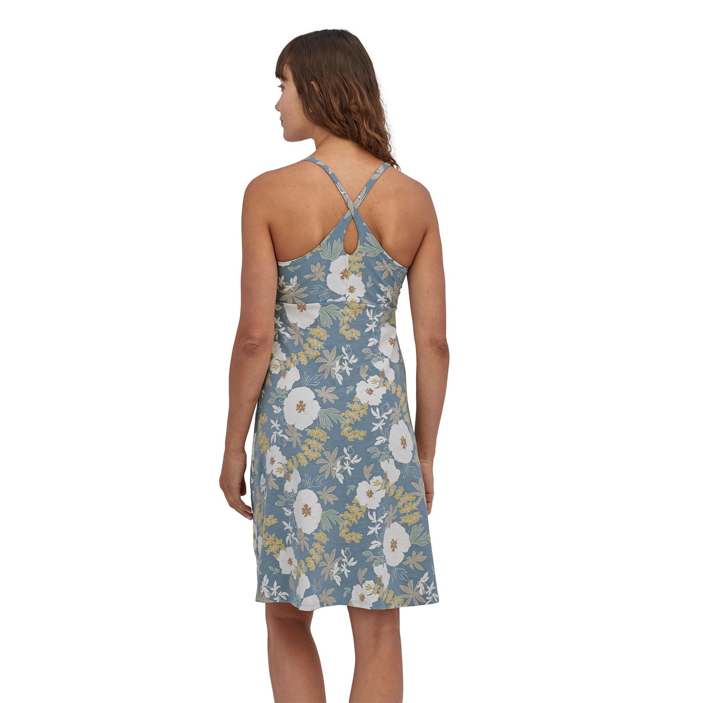 Robe imprimée grise en coton bio - amber dawn plume grey