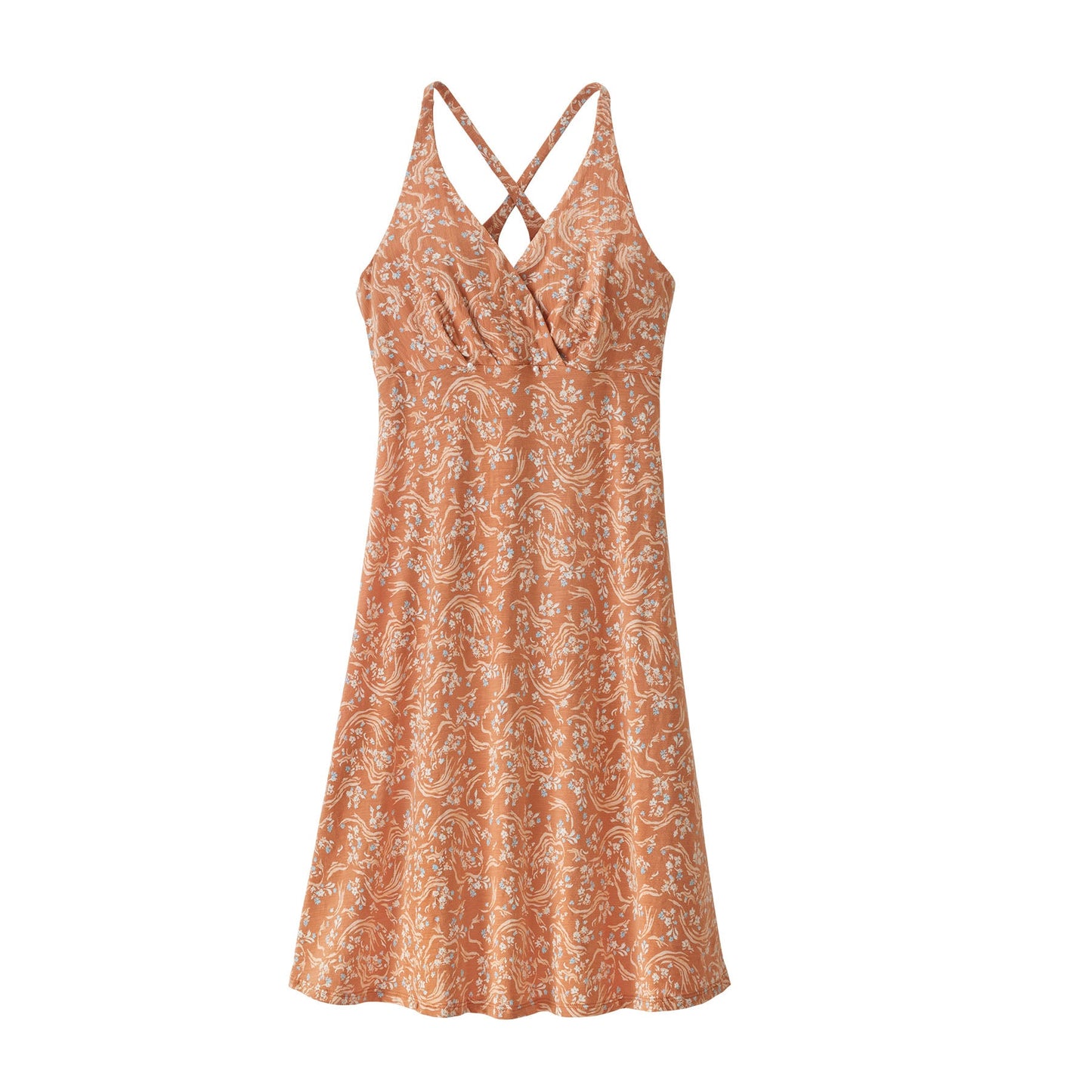 Robe imprimée pêche en coton bio - amber dawn