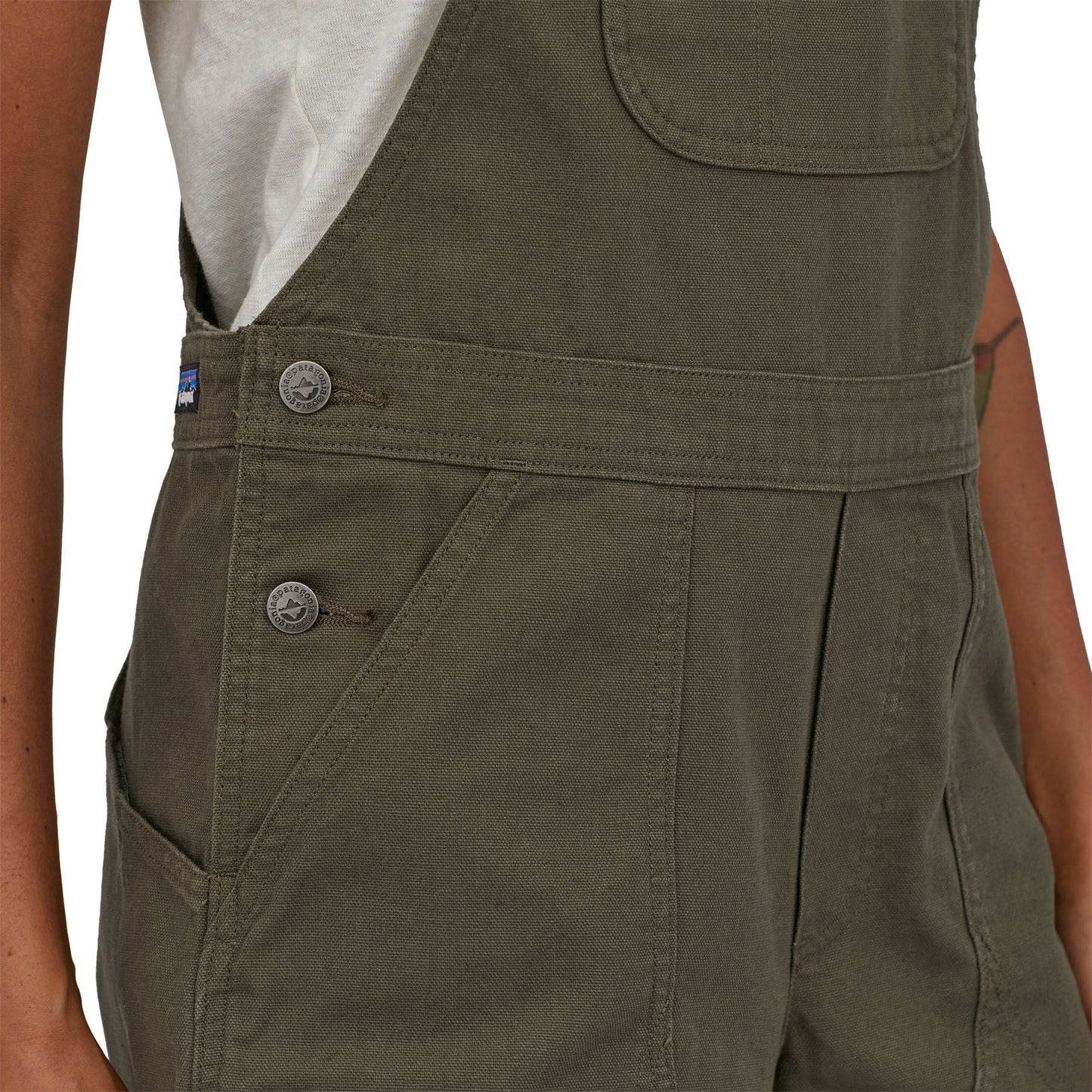 Salopette short en coton bio | Vert "stand up overalls basin green"