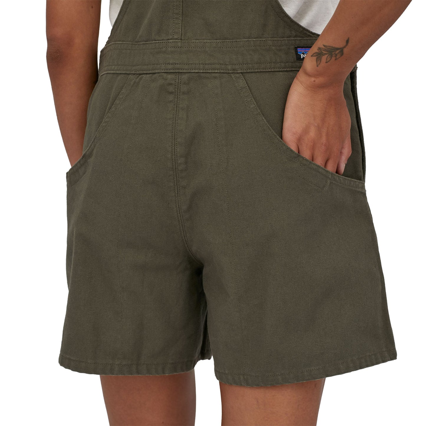 Salopette short en coton bio | Vert "stand up overalls basin green"