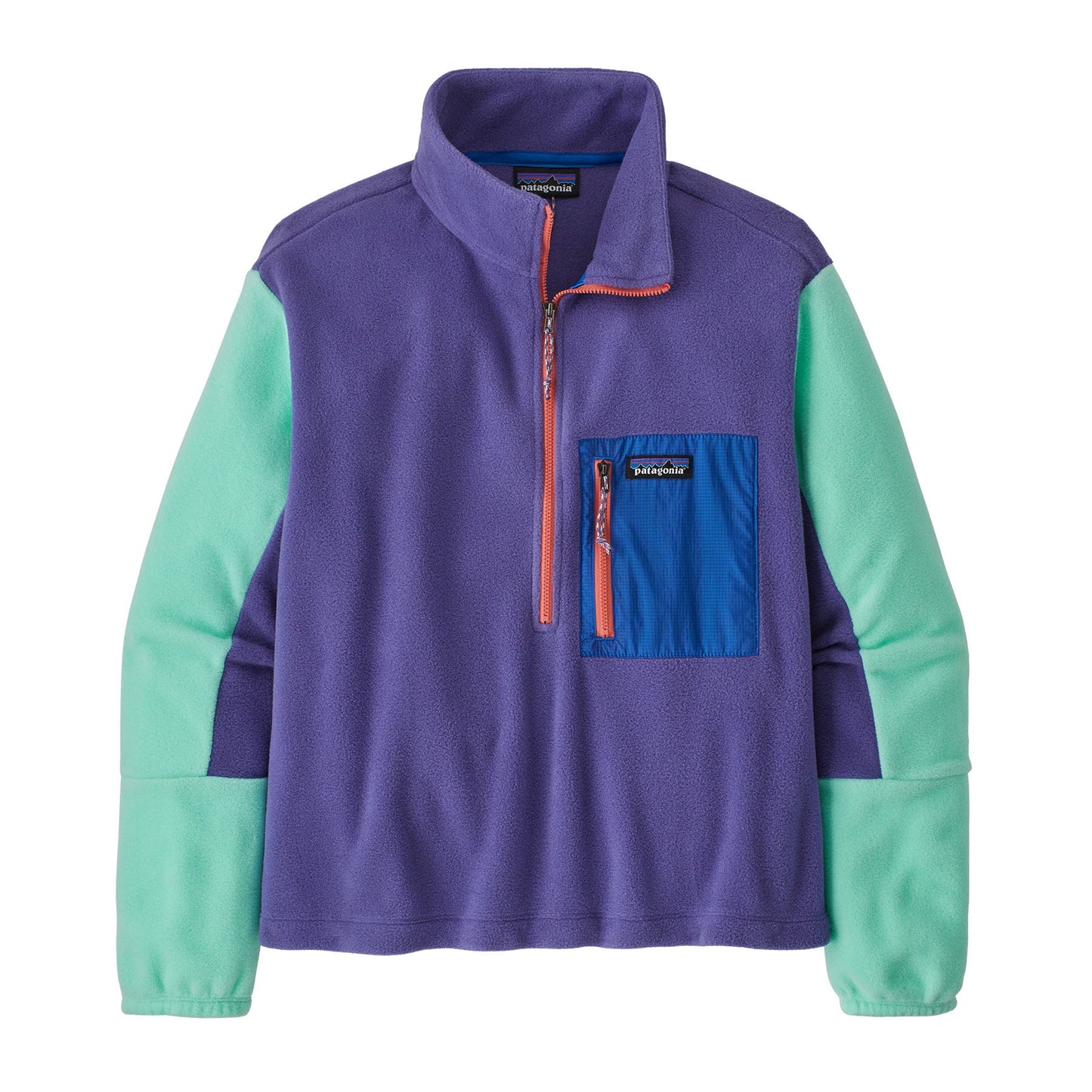 Polaire col zippé en matière recyclée | Tricolore "microdini 1/2 zip perennial purple"