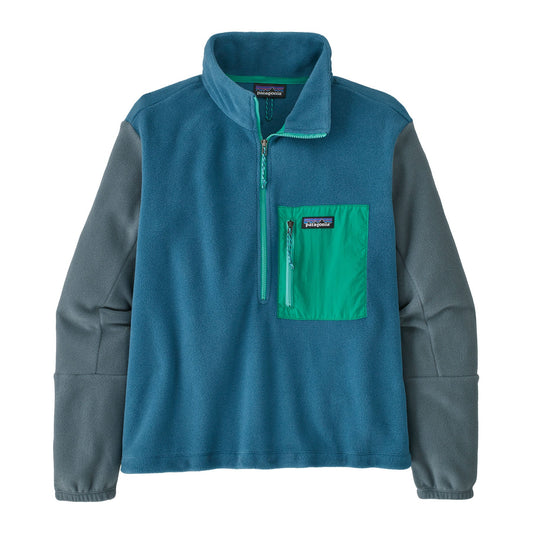 Polaire col zippé en matière recyclée | Tricolore "microdini 1/2 zip wavy blue"