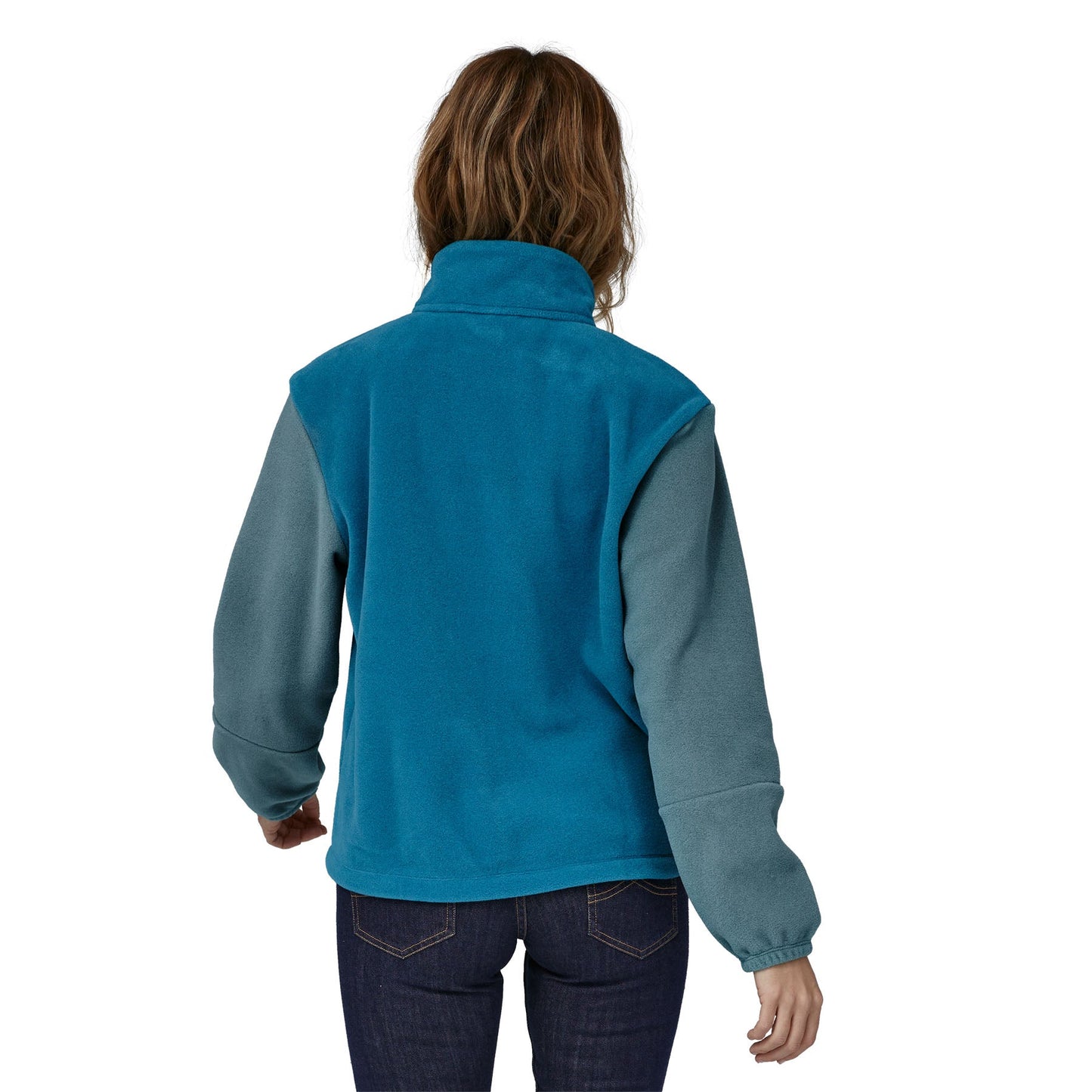 Polaire col zippé en matière recyclée | Tricolore "microdini 1/2 zip wavy blue"