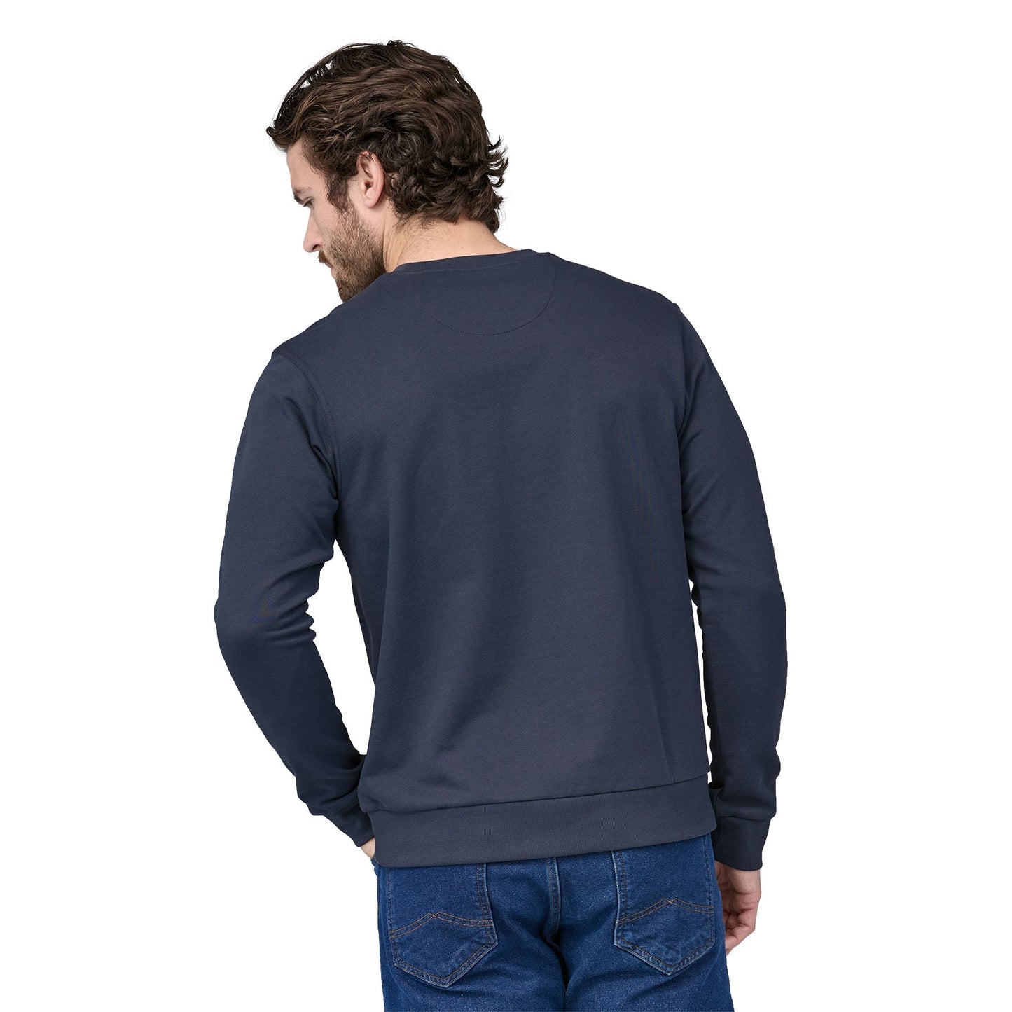 Sweat marine en coton bio - regenerative crewneck smolder blue