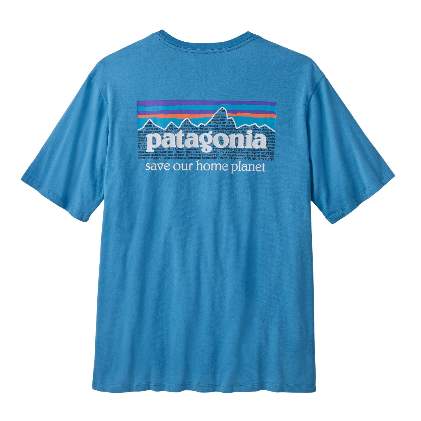 T-shirt bleu azur imprimé en coton bio - p-6 mission organic t-shirt anacapa blue