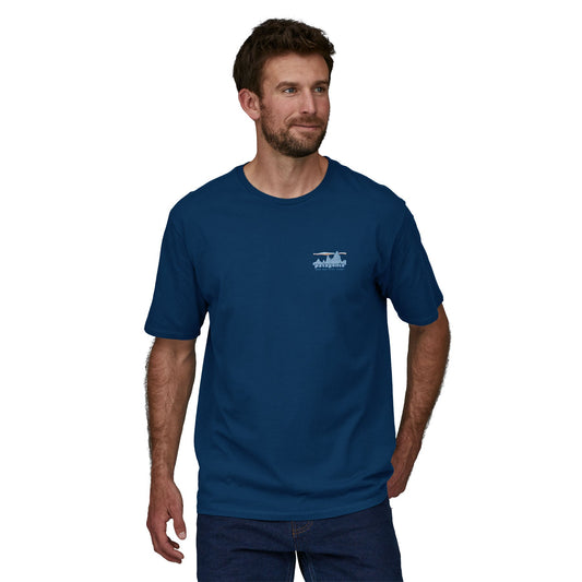 T-shirt en coton bio | Bleu à motifs "skyline organic t-shirt lagom blue