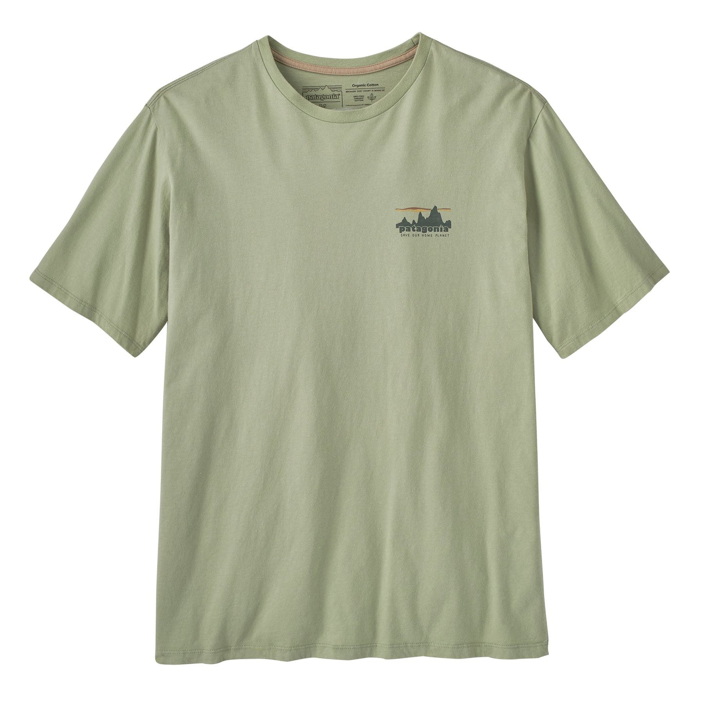 T-shirt vert salvia imprimé en coton bio - 73 skyline organic t-shirt salvia green