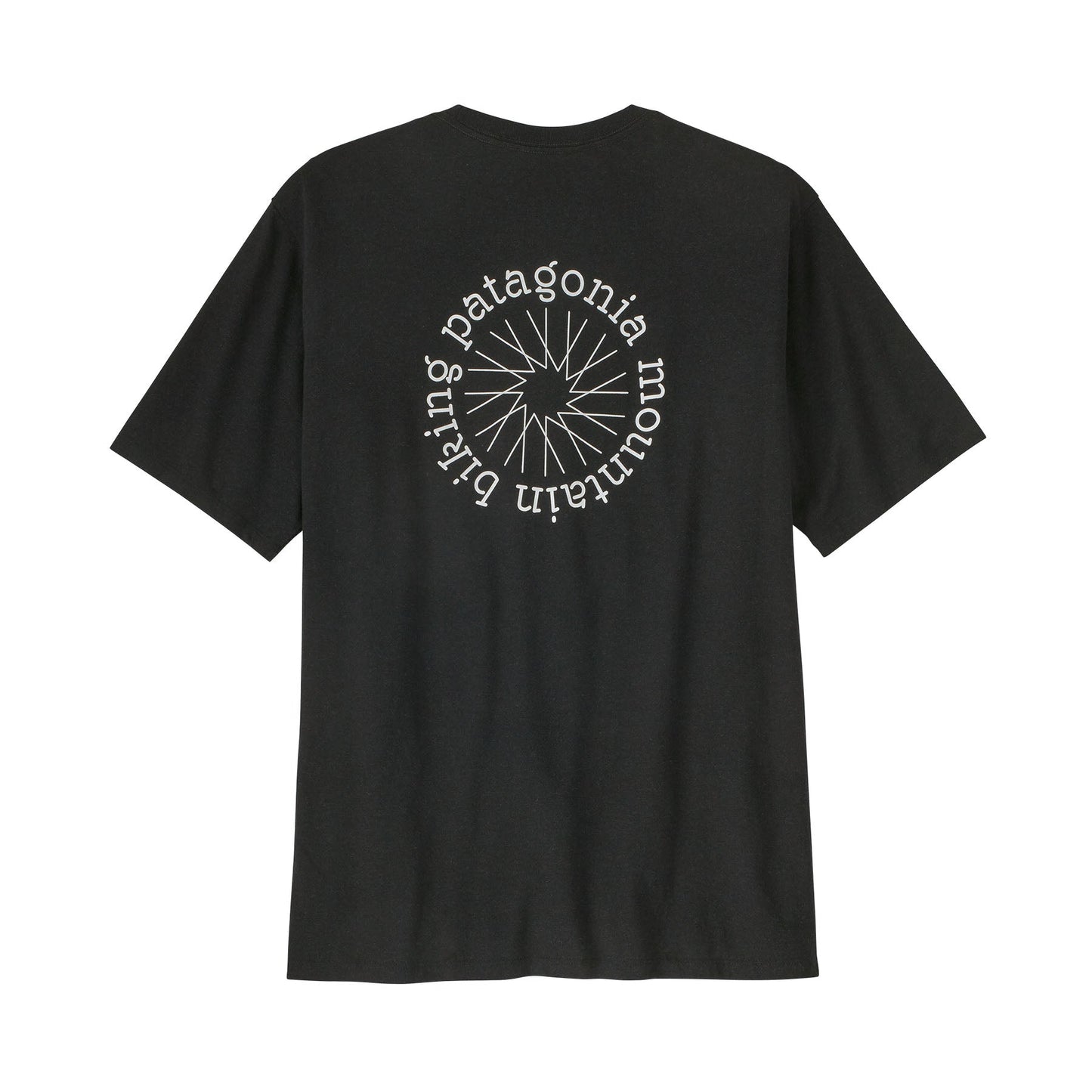 T-shirt noir imprimé en coton et matières recyclés - spoke stencil ink black