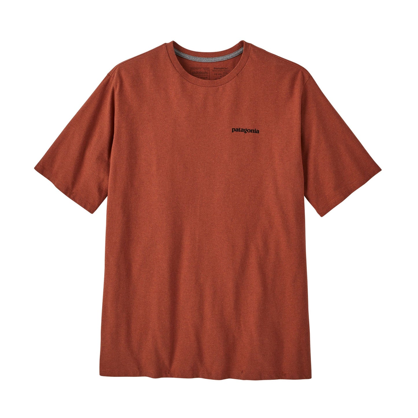 T-shirt brique en coton bio et matière recyclée - p-6 logo responsibili-tee quartz coral