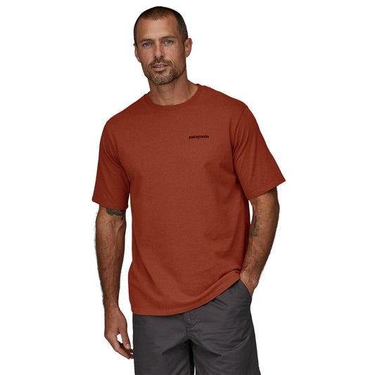 T-shirt brique en coton bio et matière recyclée - p-6 logo responsibili-tee quartz coral