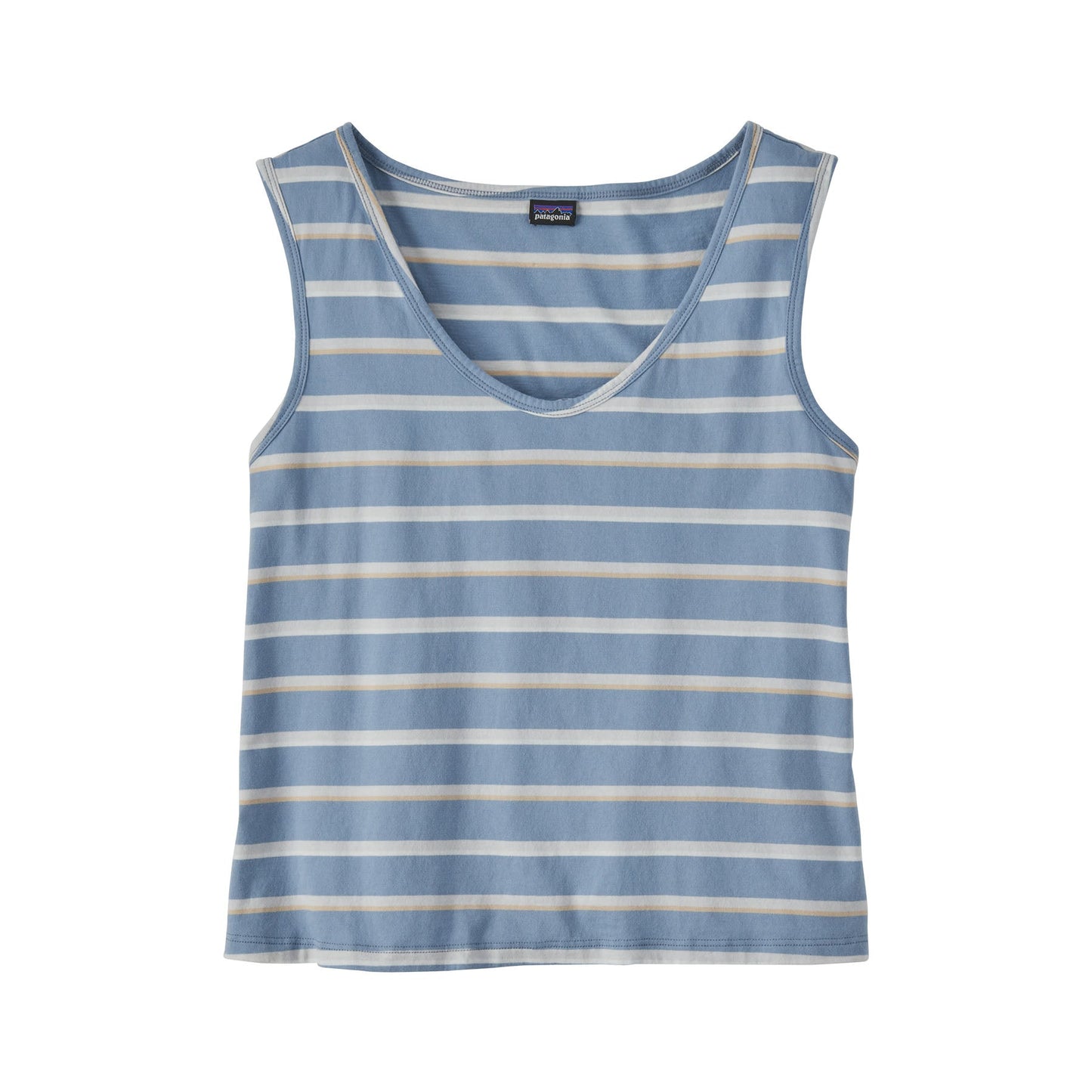 Débardeur bleu rayé en coton bio - tank sunset stripe light