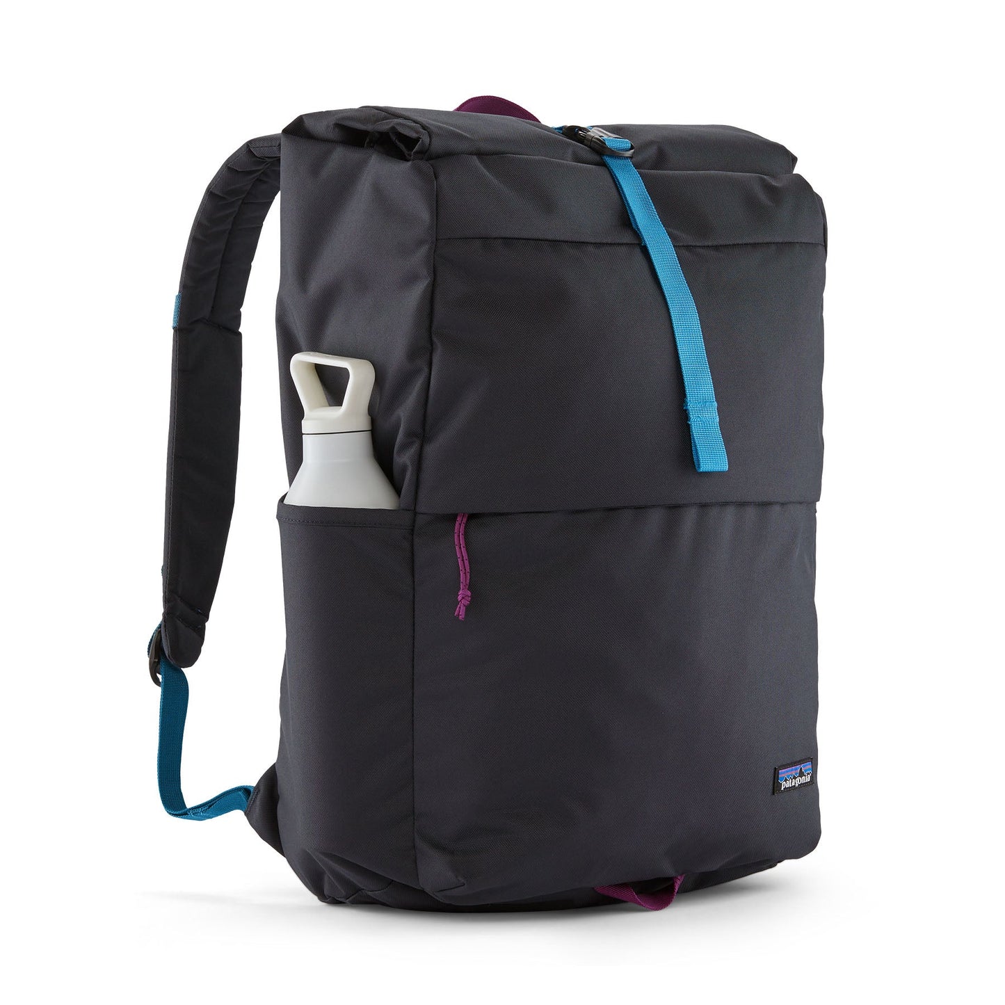 Sac à dos bleu foncé 30L en recyclé - fieldsmith roll top pitch blue