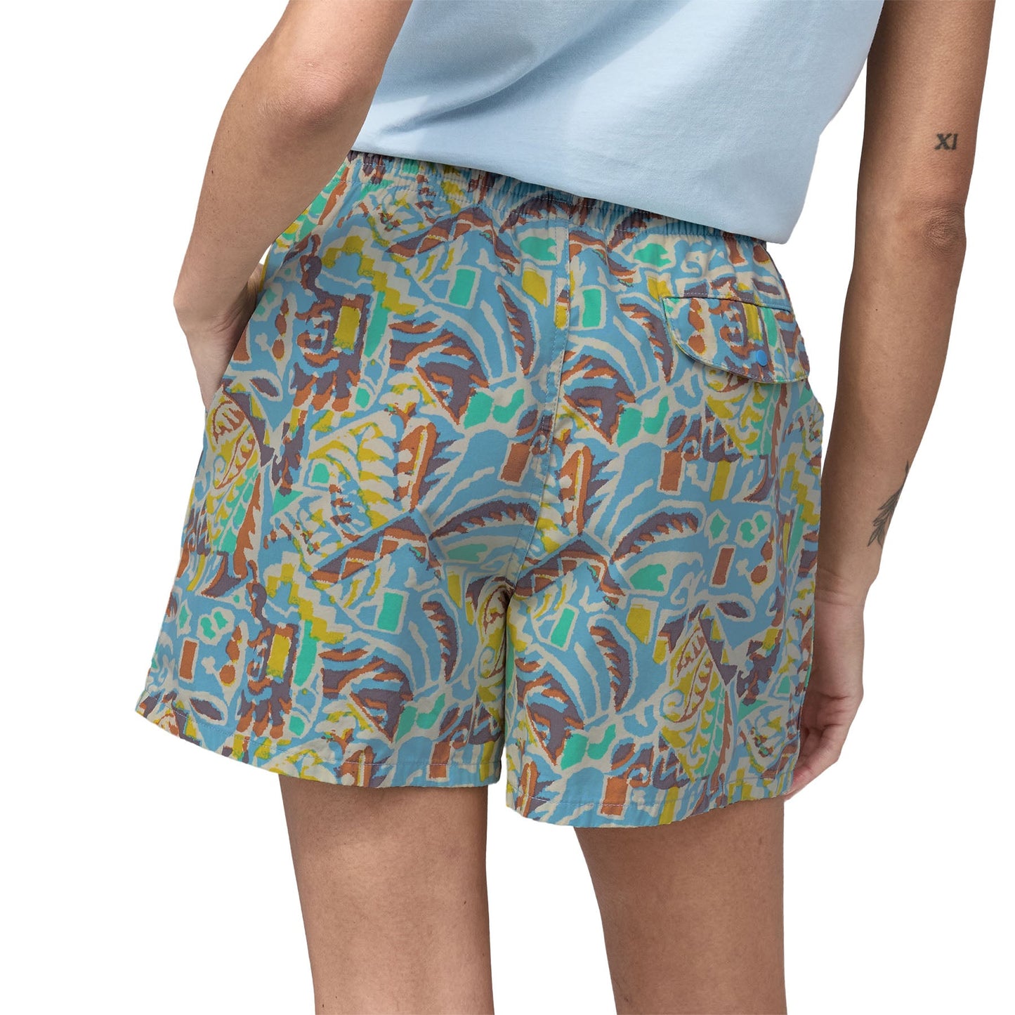 Short bleu à motifs en coton bio - funhoggers shorts thriving planet