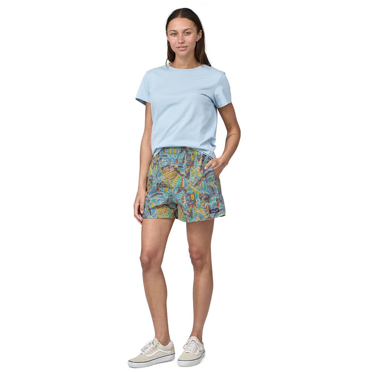 Short bleu à motifs en coton bio - funhoggers shorts thriving planet