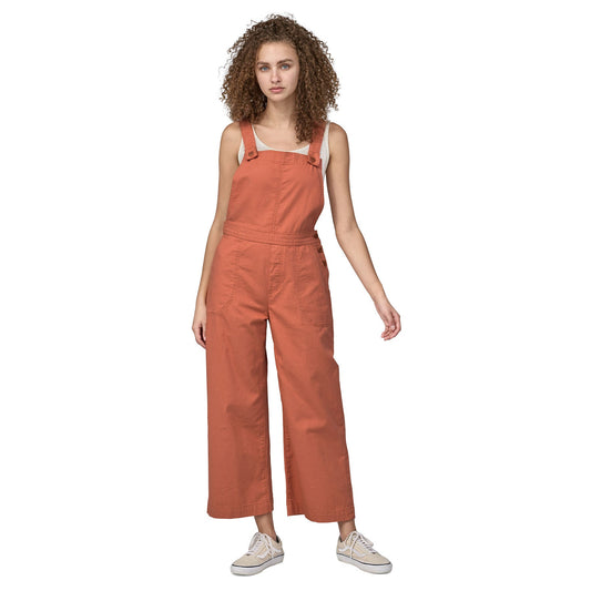Salopette en coton bio | Corail "stand up cropped overalls quartz coral"