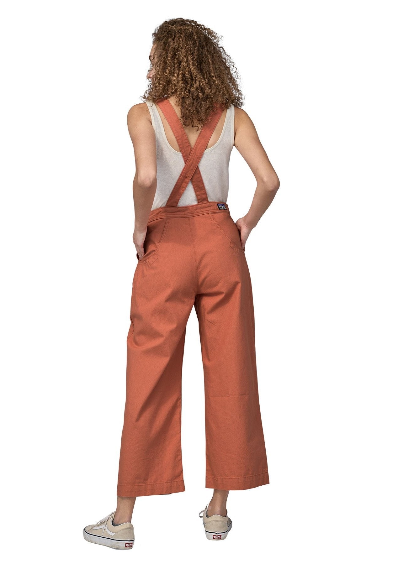 Salopette en coton bio | terracotta "stand up cropped overalls sienna clay"