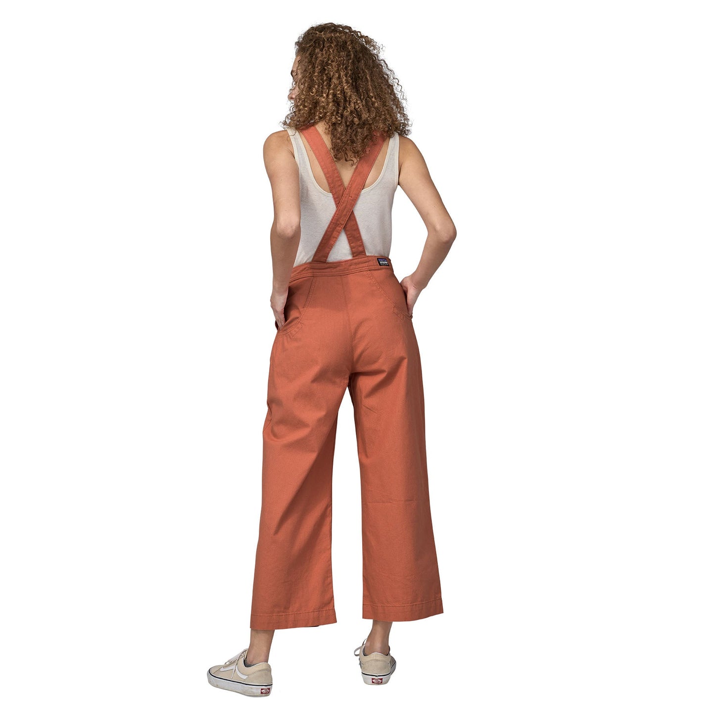 Salopette en coton bio | Corail "stand up cropped overalls quartz coral"