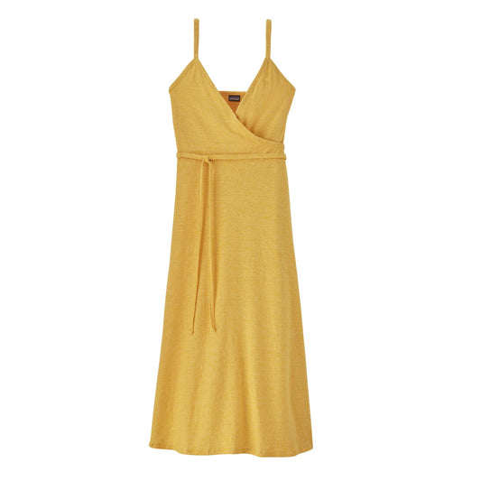 Robe portefeuille en chanvre et coton bio | Jaune "wear with all dress shine yellow"