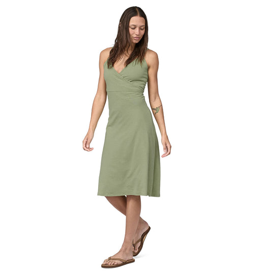 Robe portefeuille en chanvre et coton bio | Vert "wear with all dress salvia green"