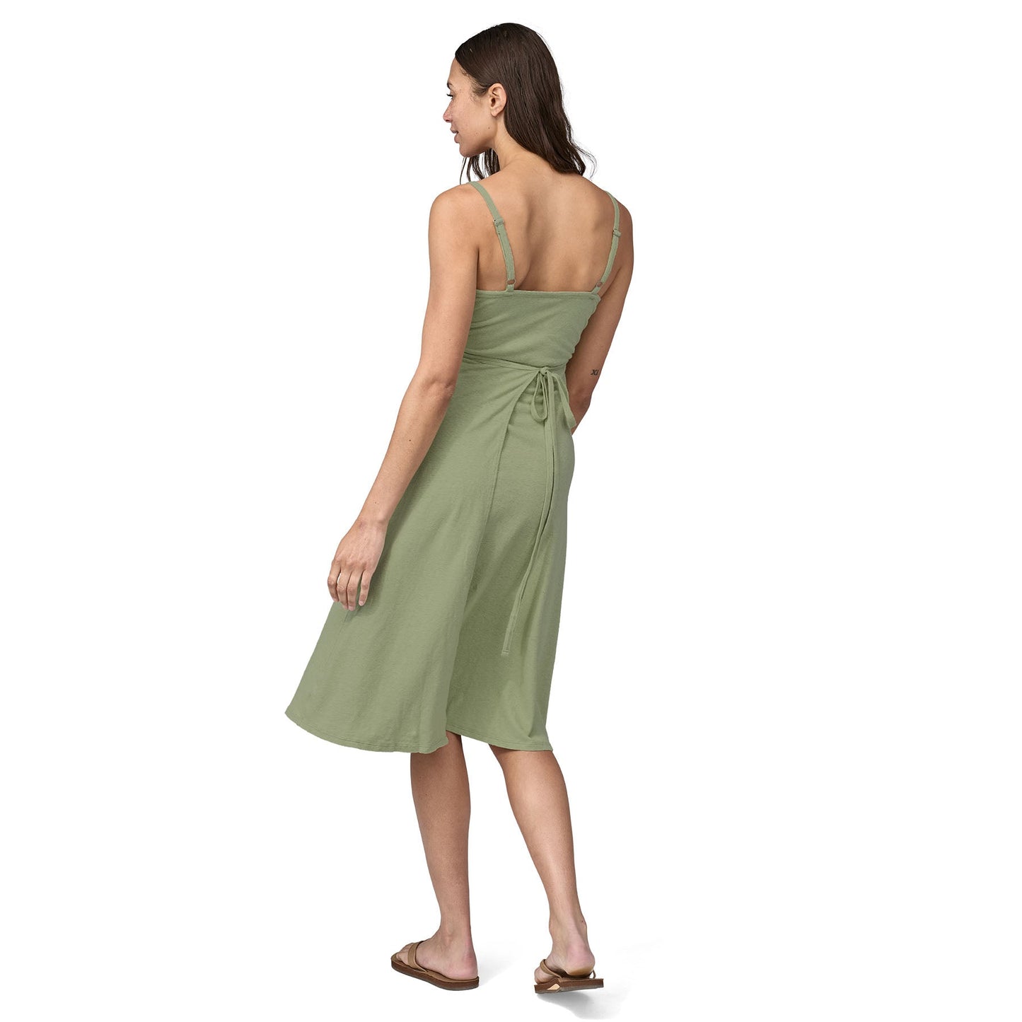 Robe portefeuille en chanvre et coton bio | Vert "wear with all dress salvia green"