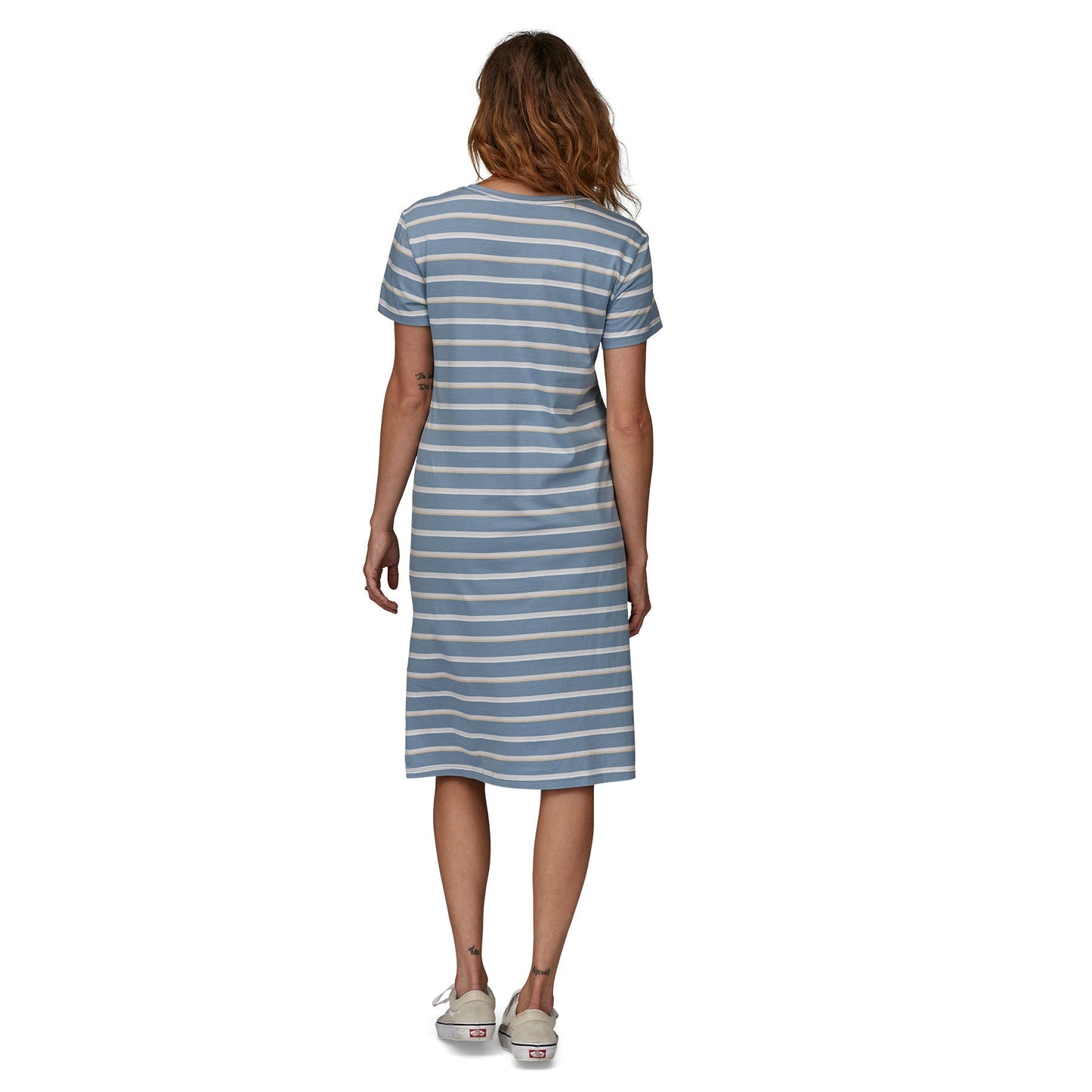 Robe bleue rayée en coton bio - t-shirt dress sunset stripe