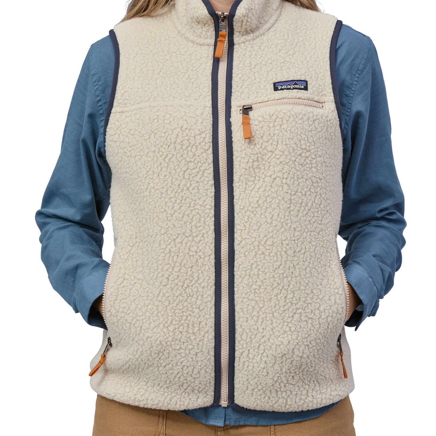 Veste sans manches en matière recyclée | blanc "w's retro pile vest - pelican"