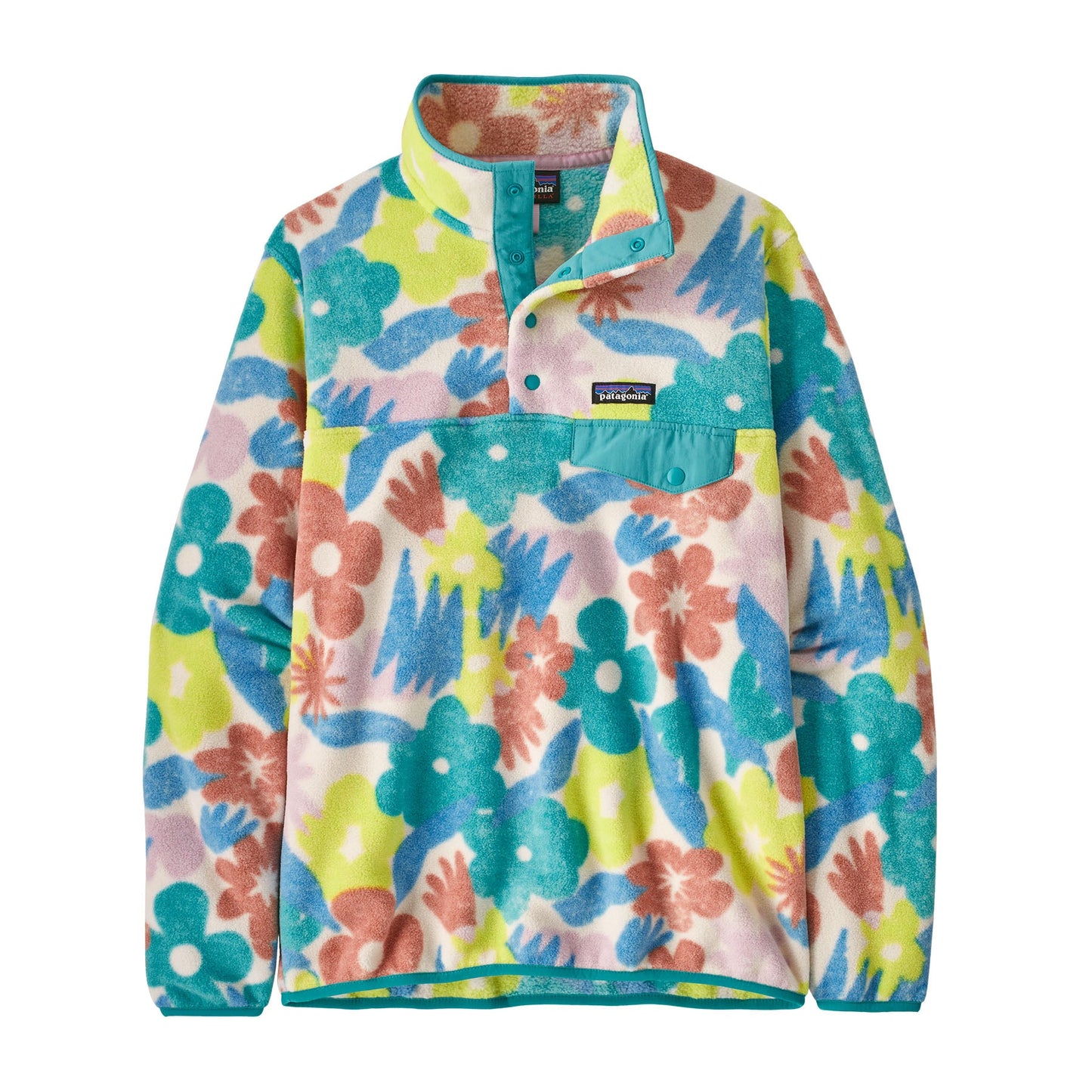 Polaire col boutonné en recyclé | Multicolore "lw synch channeling spring natural"