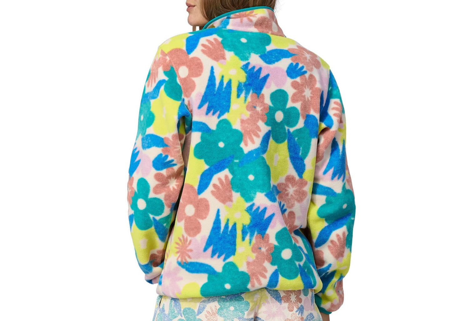 Polaire col boutonné en recyclé | Multicolore "lw synch channeling spring natural"