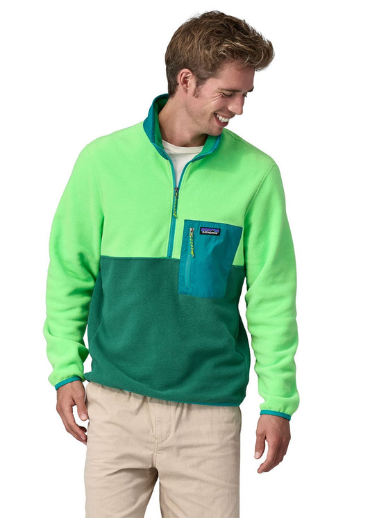Polaire col zippé en recyclé | Tricolore "microdini 1/2 zip p/o gather green"