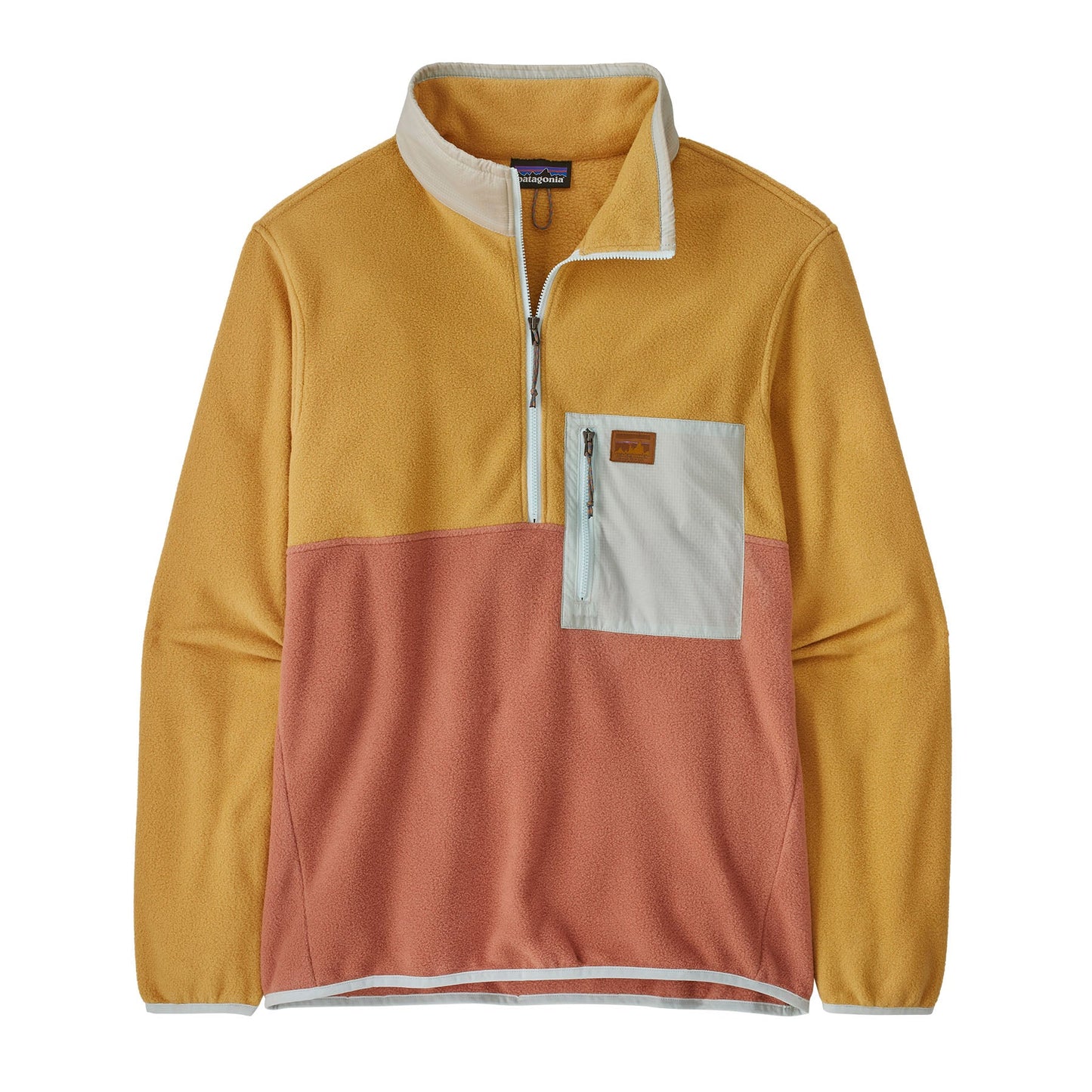 Polaire col zippé en recyclé | Tricolore "microdini 1/2 zip p/o sienna clay"