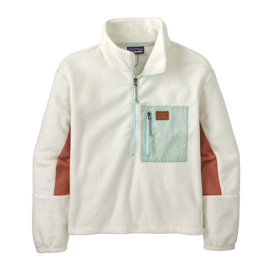 Polaire col zippé en matière recyclée | Écru "microdini 1/2 zip birch white"