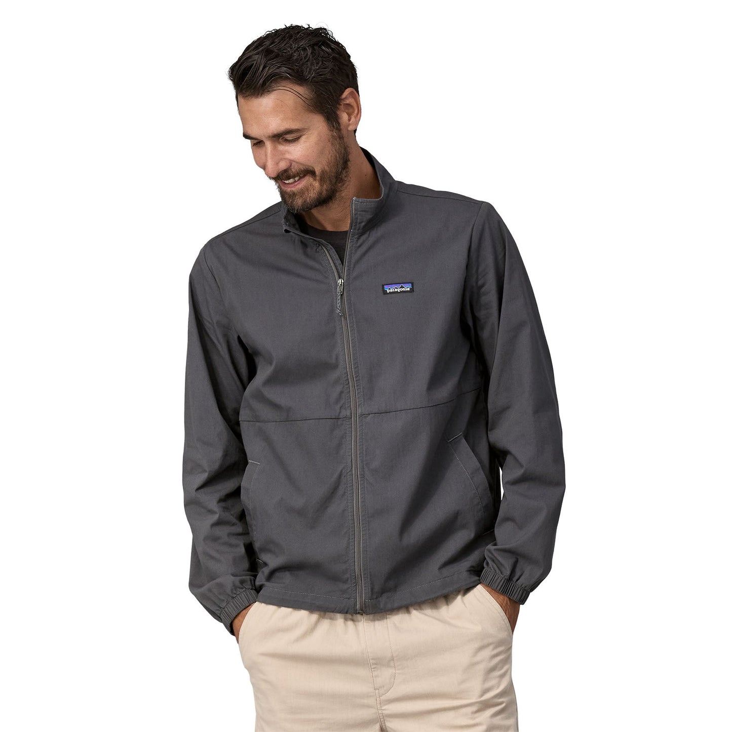 Coupe-vent en coton bio et nylon recyclé | gris "nomader jkt - forge grey"
