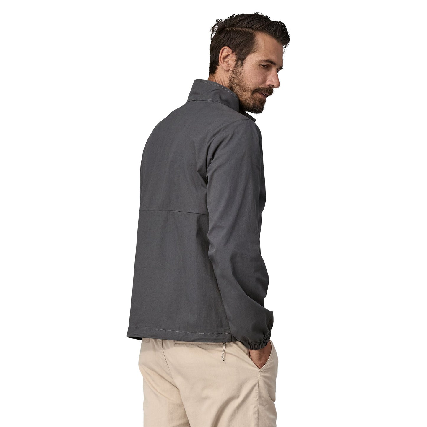 Coupe-vent en coton bio et nylon recyclé | gris "nomader jkt - forge grey"