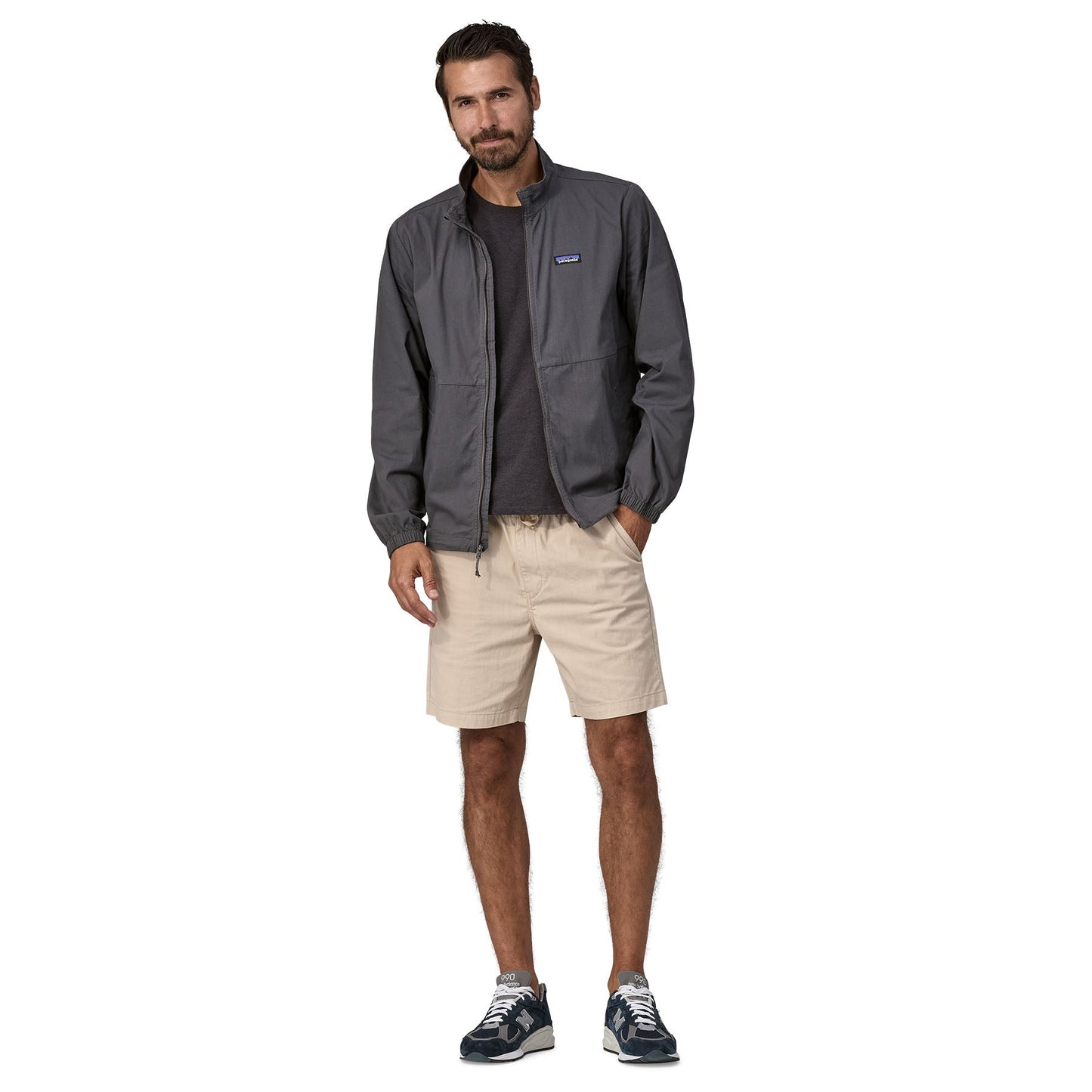 Coupe-vent en coton bio et nylon recyclé | gris "nomader jkt - forge grey"