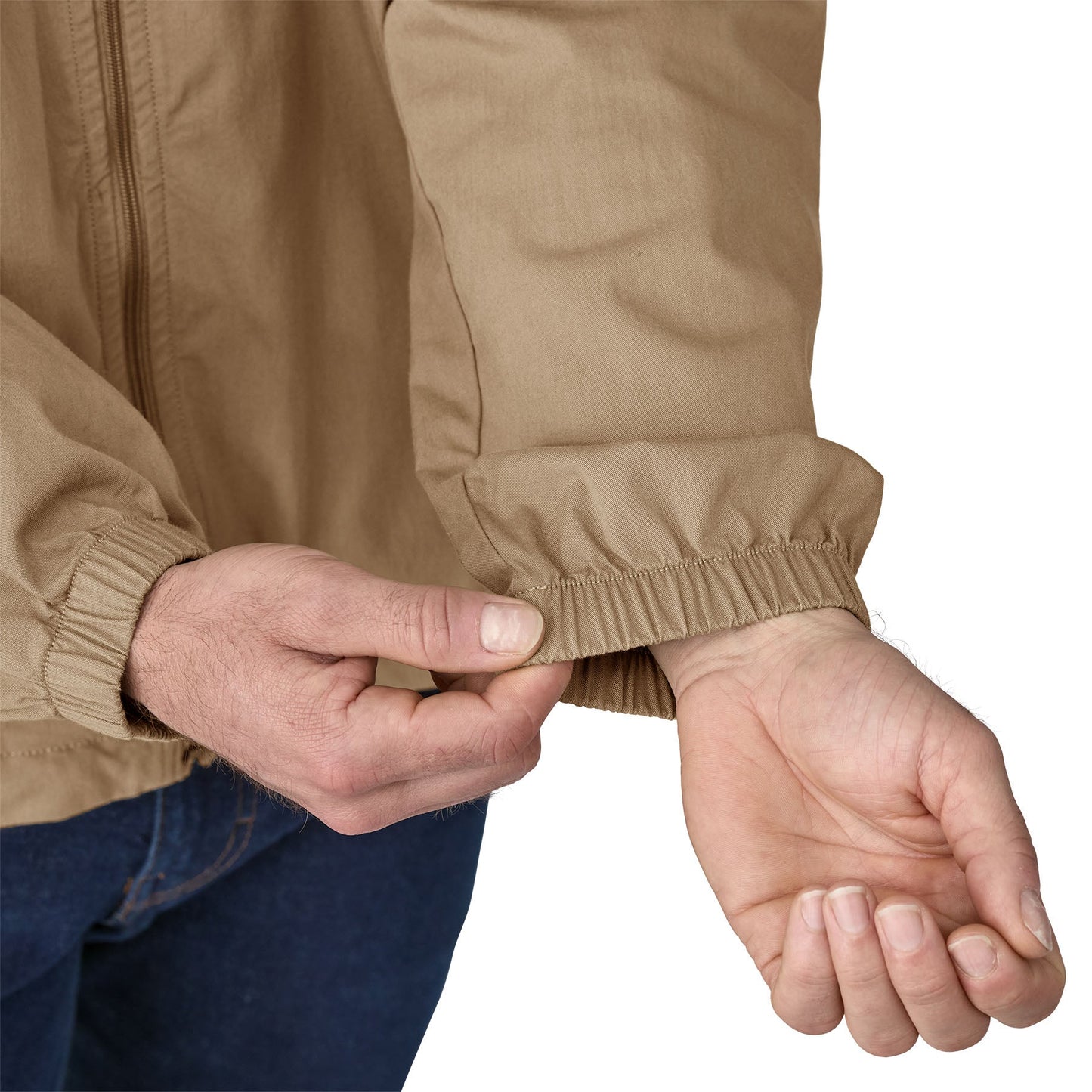 Veste coupe-vent en coton bio et nylon recyclé | beige "nomader jkt - slab khaki"