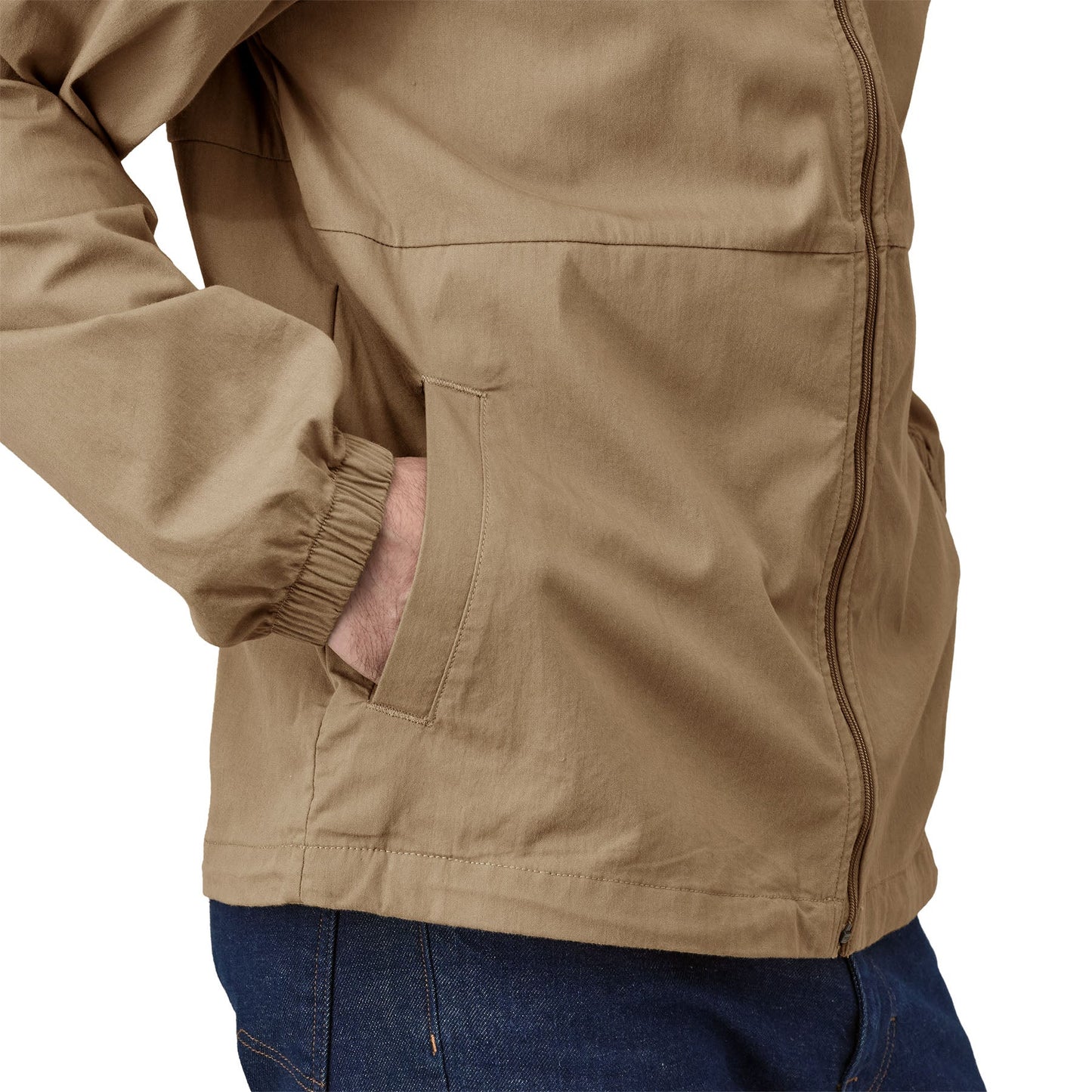 Veste coupe-vent en coton bio et nylon recyclé | beige "nomader jkt - slab khaki"